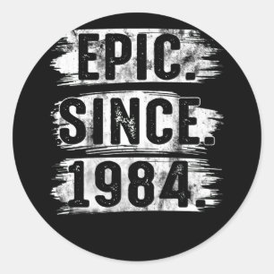 38th Birthday Vintage Epic Since 1984 38 Years Old Classic Round Sticker