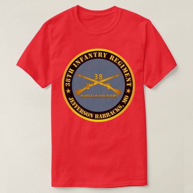 38th Infantry Regiment Buffalo Soldiers Jefferson  T-Shirt (Design Front)