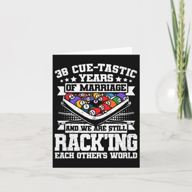 38th Wedding Anniversary Pool Billiards 38 Years M Card (Front)