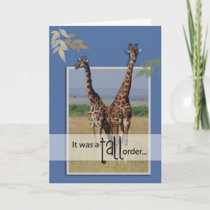 3966 Giraffe Job Well Done Thank You Card