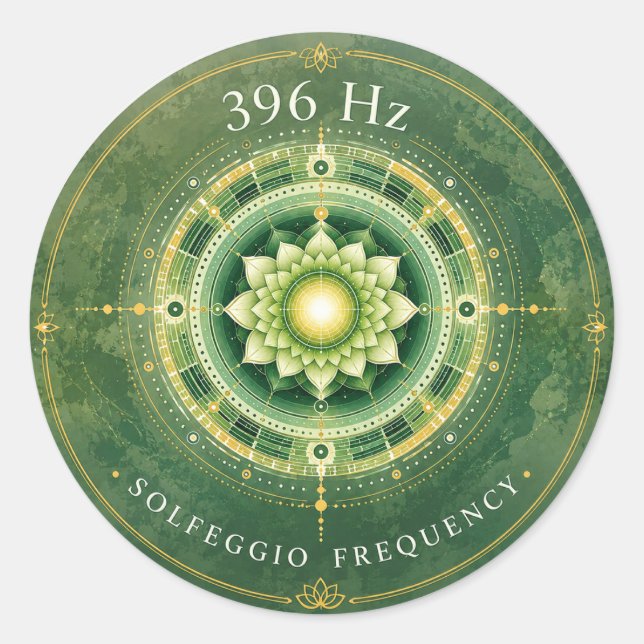 396 Hz Solfeggio Frequency Sticker  (Front)