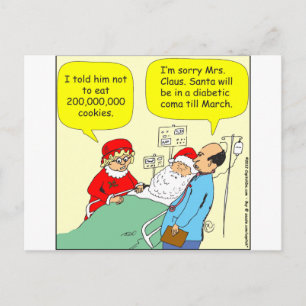 397 Santa cookie coma cartoon Holiday Postcard