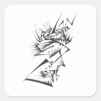39 Black White Abstract Tribal Tattoo Art Square Sticker