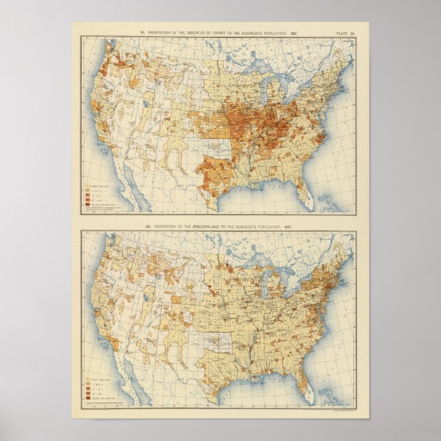 39 Disciples of Christ, Episcopalians 1890 Poster (Front)