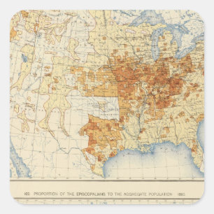 39 Disciples of Christ, Episcopalians 1890 Square Sticker