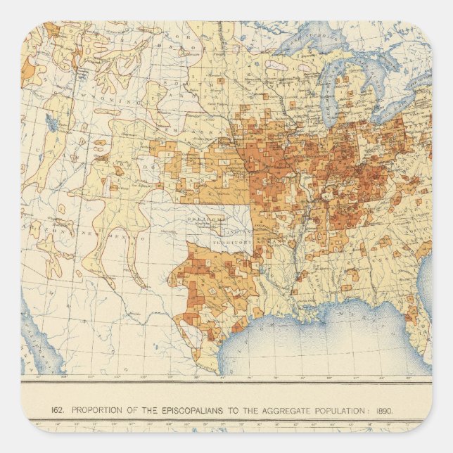 39 Disciples of Christ, Episcopalians 1890 Square Sticker (Front)