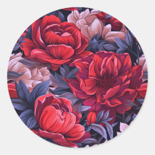 #39 Floral Pattern Classic Round Sticker