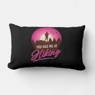 39.Hiking You Had Me At Hiking Retro Vintage Lumbar Cushion