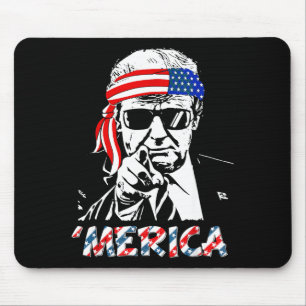 'merica Trump Happy 4th Of July Trump American Mouse Pad