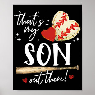 #39;s My Son Out There Baseball Mama Mum Mothers D Poster