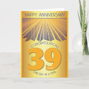 39 Year 12 Step Recovery Anniversary Customized Card