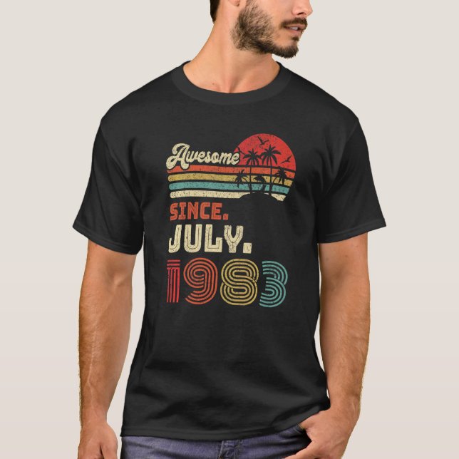 39 Year Old Awesome Since July 1983 39th Birthday T-Shirt (Front)