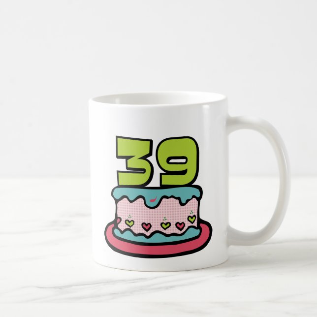 39 Year Old Birthday Cake Coffee Mug (Right)