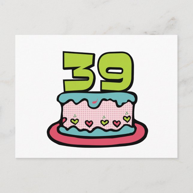 39 Year Old Birthday Cake Postcard (Front)