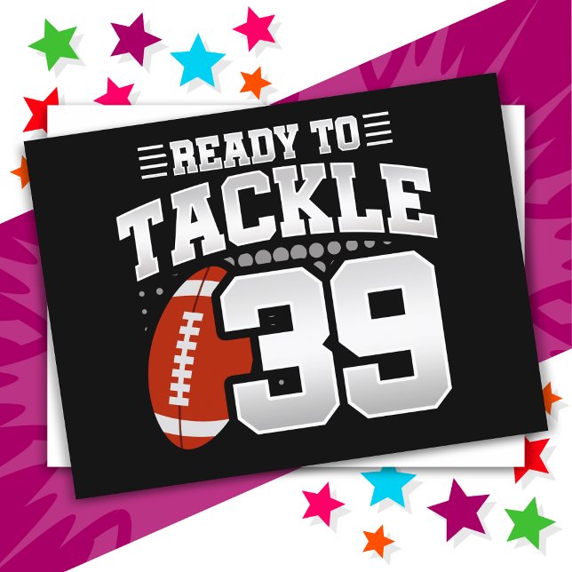 39 Year Old Tackle Football Party 39th Birthday Postcard (Creator Uploaded)