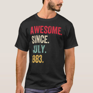 39 Years Old  Awesome Since July 1983 39th Birthda T-Shirt