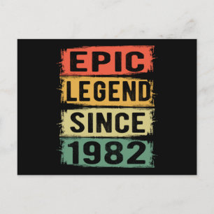 39 Years Old Bday 1982 Epic Legend 39th Birthday Postcard
