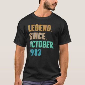 39 Years Old  Legend Since October 1983 39th Birth T-Shirt