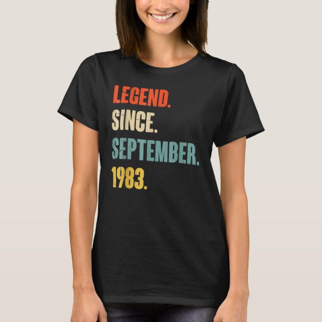 39 Years Old  Legend Since September 1983 49th Bir T-Shirt (Front)