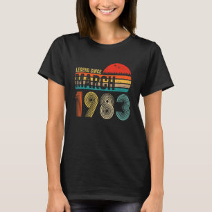 39 Years Old Retro Birthday Legend Since March 19 T-Shirt