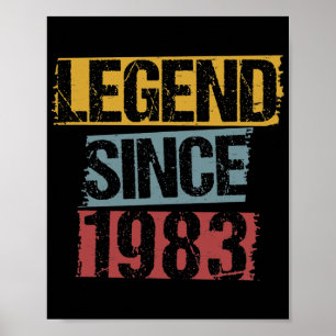 39 Years Old Vintage 1983 39th Birthday Poster