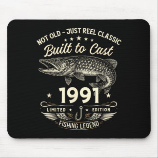 39th Birthday Fishing Gift Men Original 1987 Lied Mouse Pad