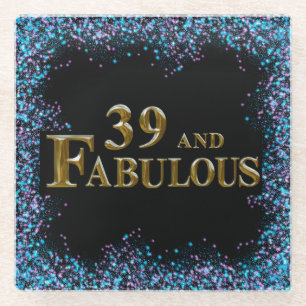 39th  Birthday  Glass Coaster