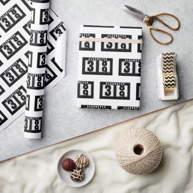 39th Birthday Odometer  Wrapping Paper (Crafts)