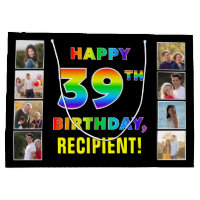 39th Birthday: Rainbow Text, Custom Photos & Name