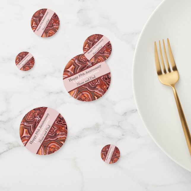 39th Wedding Anniversary Agate Confetti (Group)