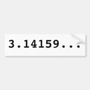 3.14159... BUMPER STICKER