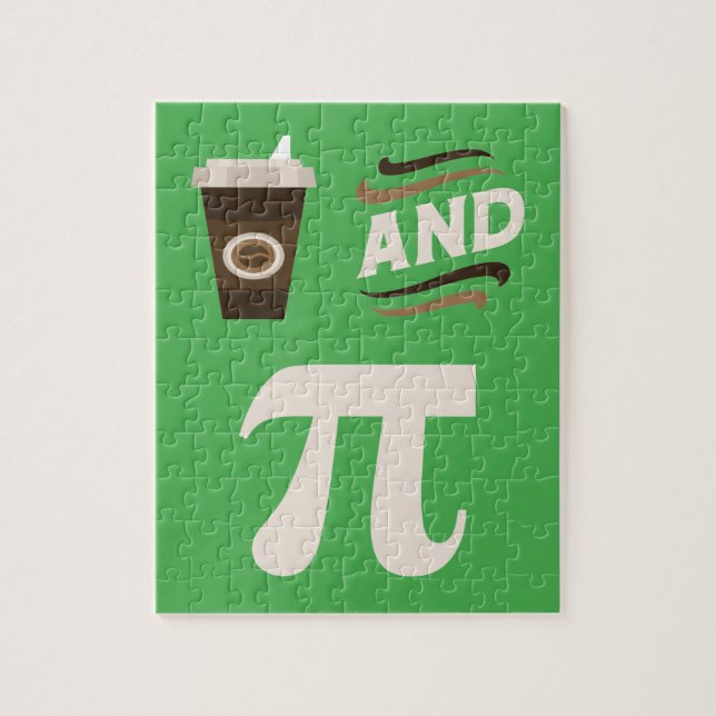 3.14 Coffee And Pie Pi Pun Funny Math Joke Jigsaw Puzzle (Vertical)