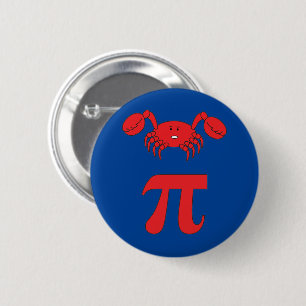 3.14 Crab Pie Pi Pun Funny Math Joke 6 Cm Round Badge