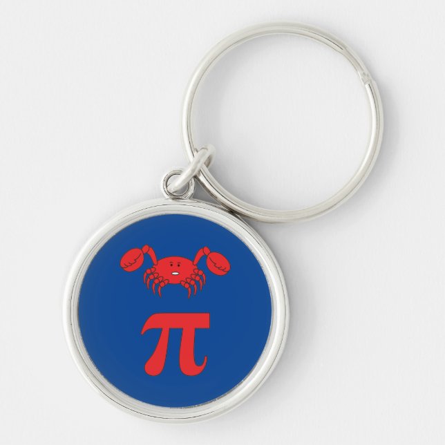 3.14 Crab Pie Pi Pun Funny Math Joke Key Ring (Front)