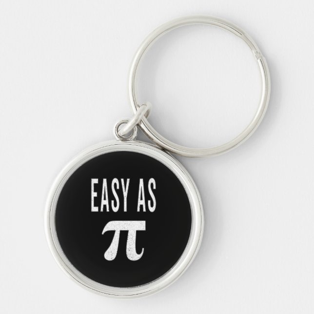 3.14 Distressed Easy As Pie Pi Pun Funny Math Joke Key Ring (Front)