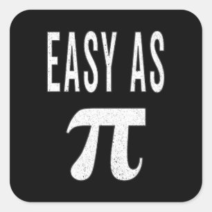 3.14 Distressed Easy As Pie Pi Pun Funny Math Joke Square Sticker