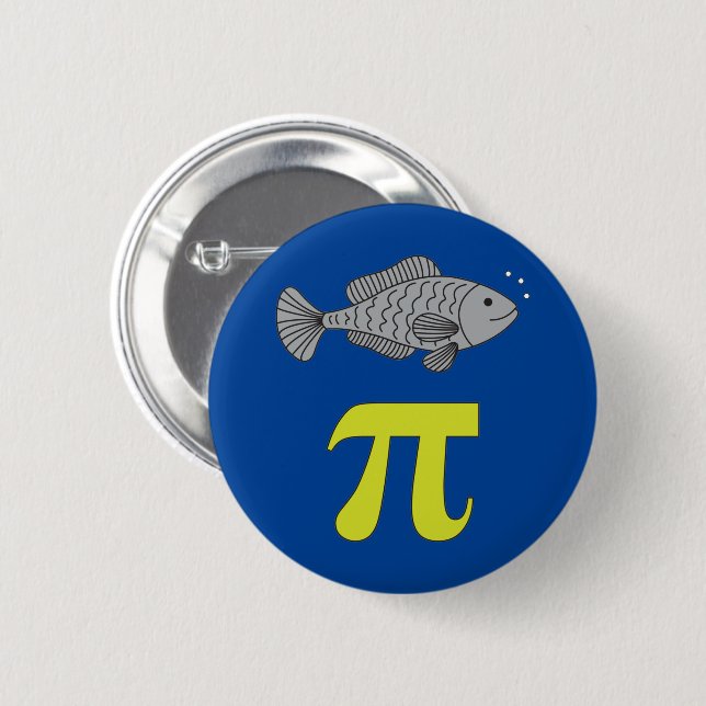 3.14 Fish Pie Pi Pun Funny Math Joke 6 Cm Round Badge (Front & Back)
