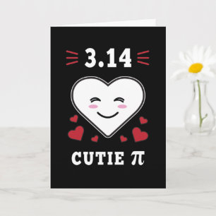 3.14 Heart Cutie Pi Funny Math Joke Card