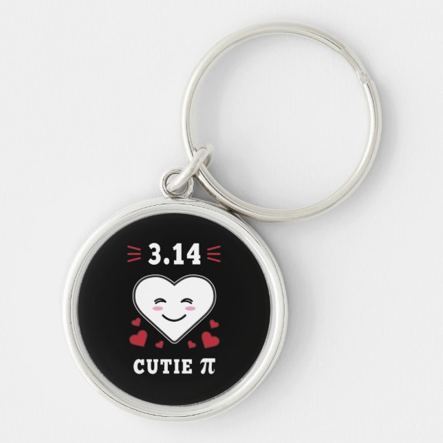 3.14 Heart Cutie Pi Funny Math Joke Key Ring (Front)