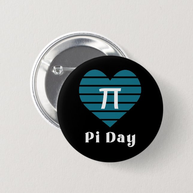 3.14 Heart Happy Pi Day 6 Cm Round Badge (Front & Back)