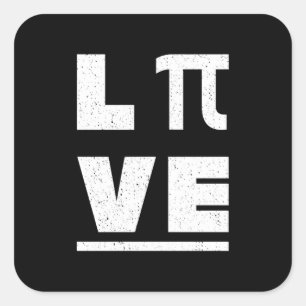 3.14 Love And Live Vintage Distressed Happy Pi Day Square Sticker