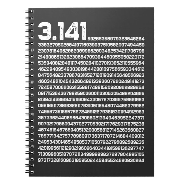 3.14 Pi Day Math Irrational Number Pi Notebook (Front)