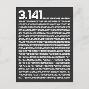 3.14 Pi Day Math Irrational Number Pi Postcard