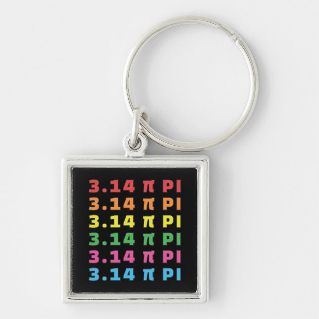 3.14 Pi Day Repeated Text Key Ring (Front)