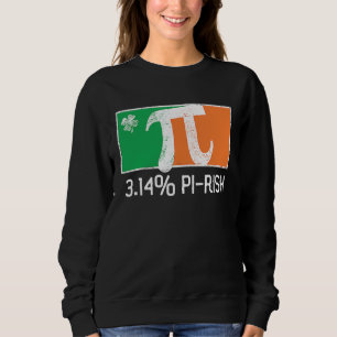 3 14 Pi Rish St Patrick's Day Irish Flag C Distres Sweatshirt