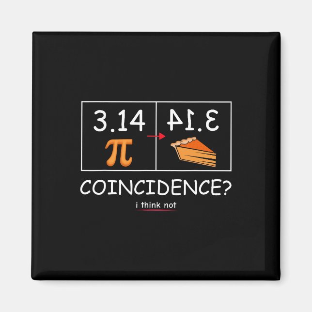 3.14 Pie Coincidence I Think Not Funny Pi Day Math Magnet (Front)