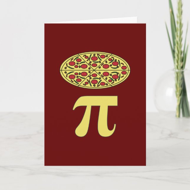 3.14 Pizza Pie Pi Pun Funny Math Joke Card (Front)