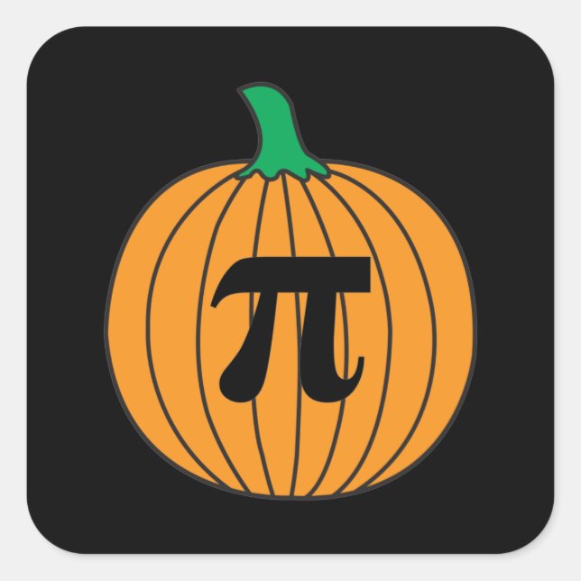 3.14 Pumpkin Pi Pun Funny Math Joke Square Sticker (Front)