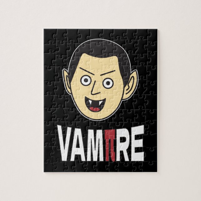 3.14 Vampire Pi Pun Funny Math Joke Jigsaw Puzzle (Vertical)