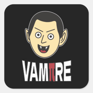 3.14 Vampire Pi Pun Funny Math Joke Square Sticker